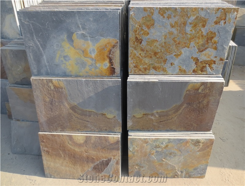 40*40 Rusty Flooring Tiles, Slate Stone Floor Tile, Slate Wall Tiles