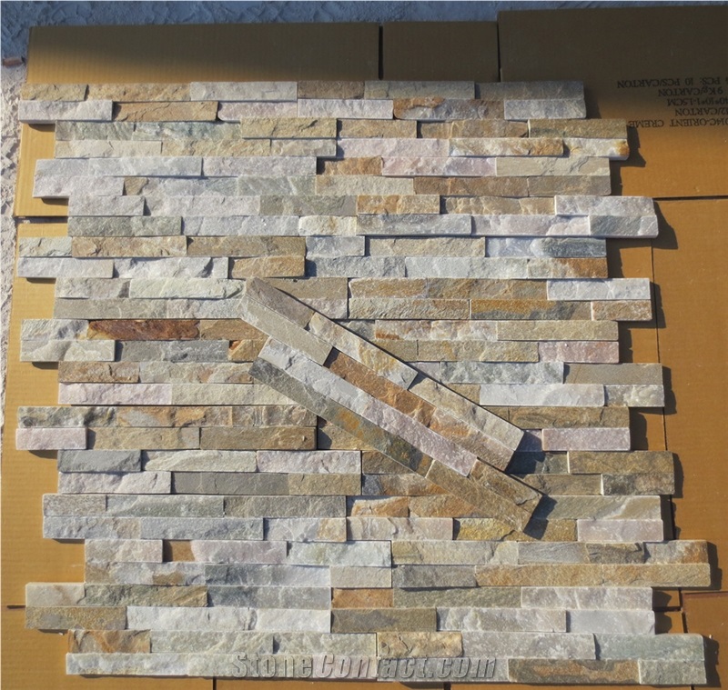 Beige Slate Cultured Stone Wall Cladding Panel
