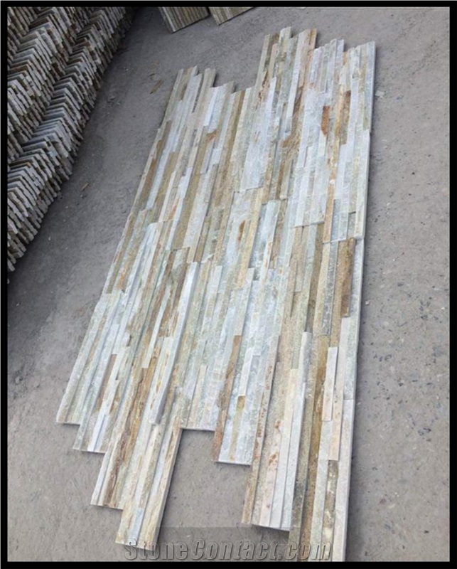 Beige Slate Cultured Stone Wall Cladding Panel
