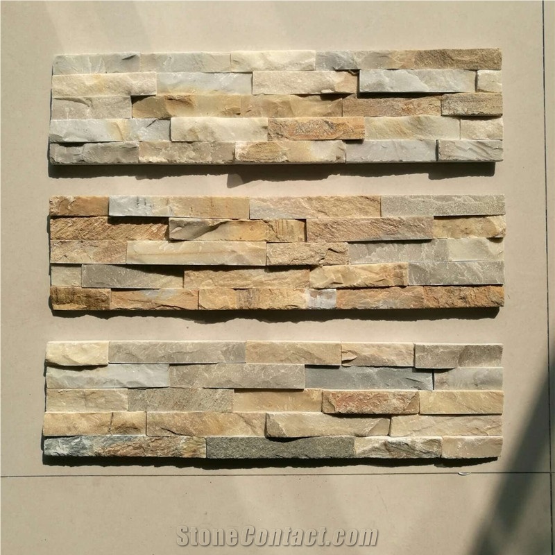 Beige Slate Cultured Stone Wall Cladding Panel