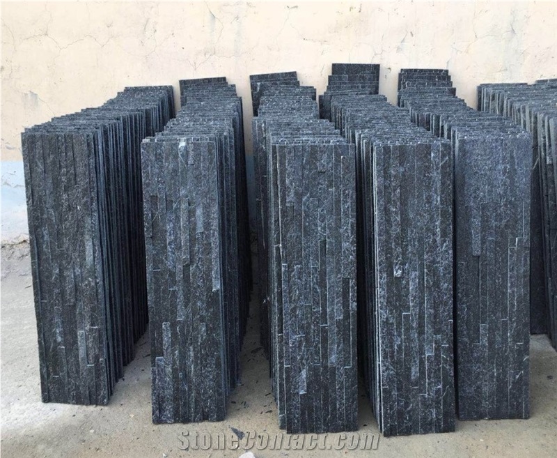 Black Quartzite Stone Veneer/Cultured Stone/Wall Cladding Stone Panel
