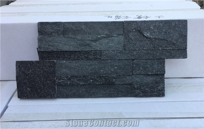 Black Quartzite Stone Veneer/Cultured Stone/Wall Cladding Stone Panel