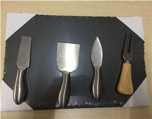China Cheap Price Black Slate Plate , Cheese Board , Slate Dinner Dishes Plate , Slate Coaster