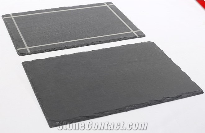China Cheap Price Black Slate Plate , Cheese Board , Slate Dinner Dishes Plate , Slate Coaster
