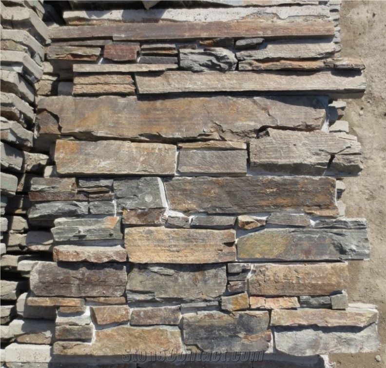 Rusty Slate Culture Stone Tiles for Wall Cladding