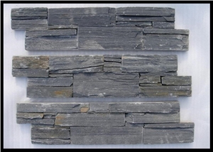 Slate Cement Concrete Back Wall Covering in Black Color