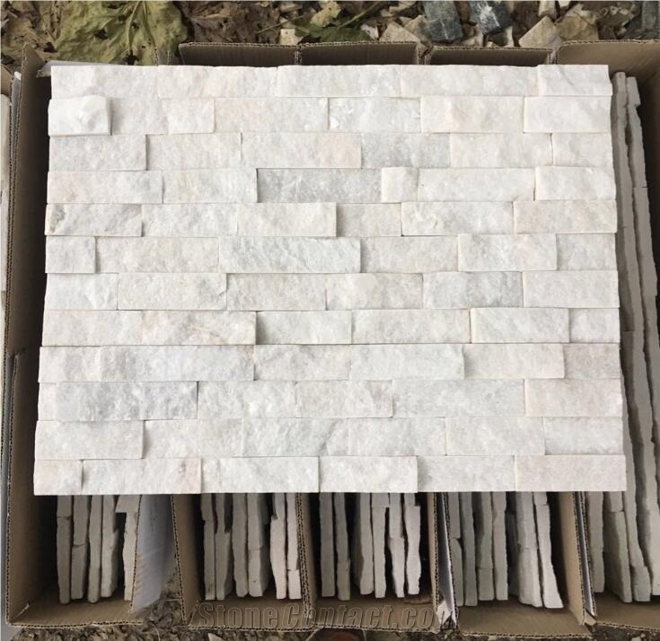 Super White Quartzite Stone Veneer, Stone Wall Classing Panel, Cheap Stone Veneer Culture Stone