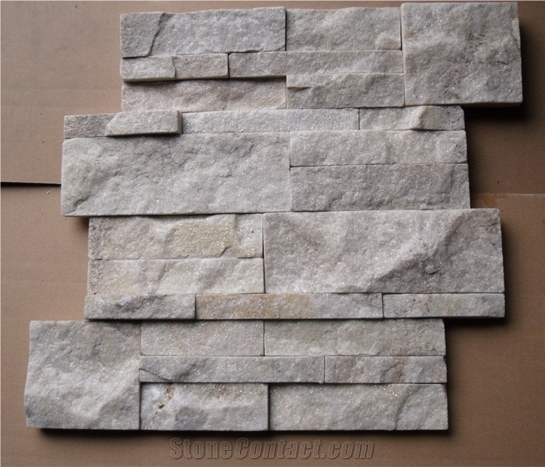 Super White Quartzite Stone Veneer, Stone Wall Classing Panel, Cheap Stone Veneer Culture Stone