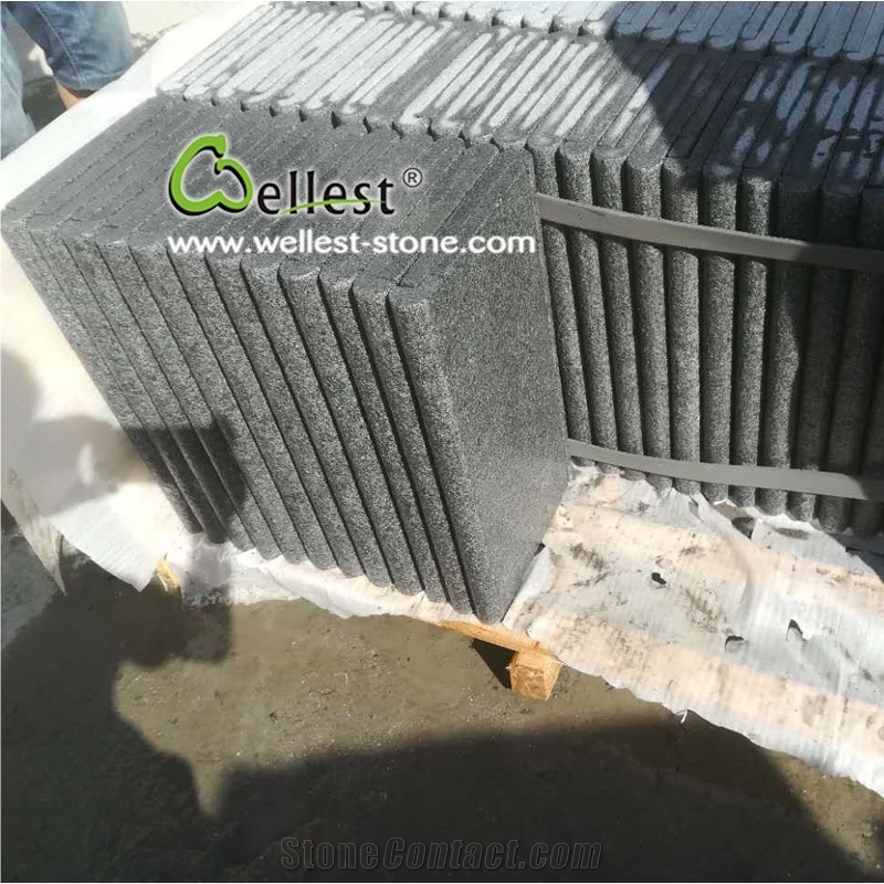 Anti-Slip Dark Grey Sesame Granite Swimming Pool Coping Tile