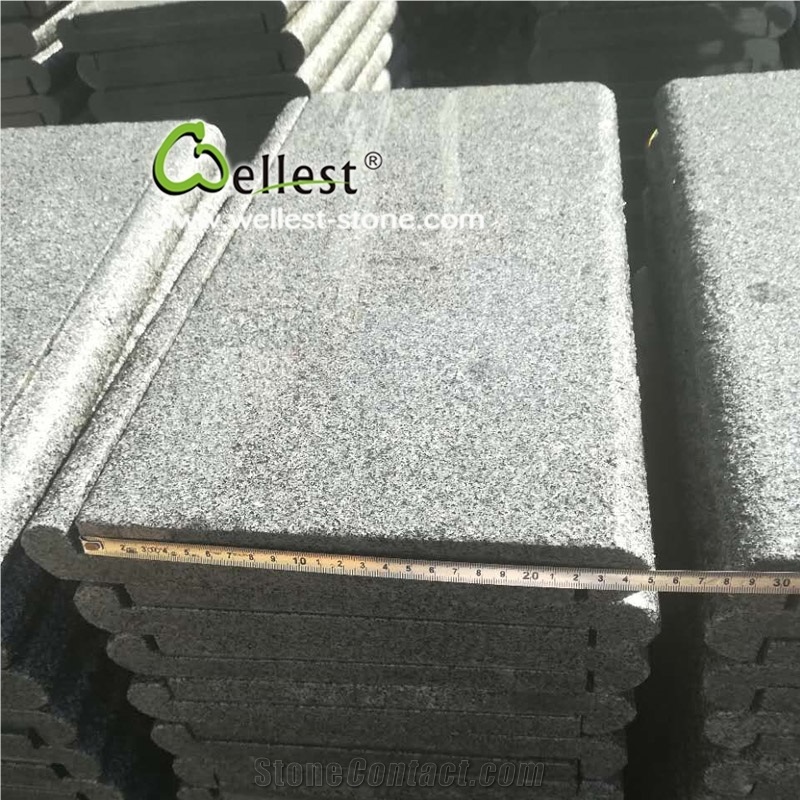 Anti-Slip Dark Grey Sesame Granite Swimming Pool Coping Tile