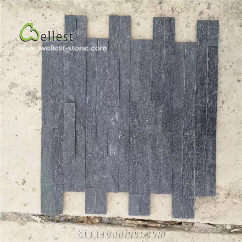 Black Quartzite Ledgestone, Wall Cladding Culture Stone
