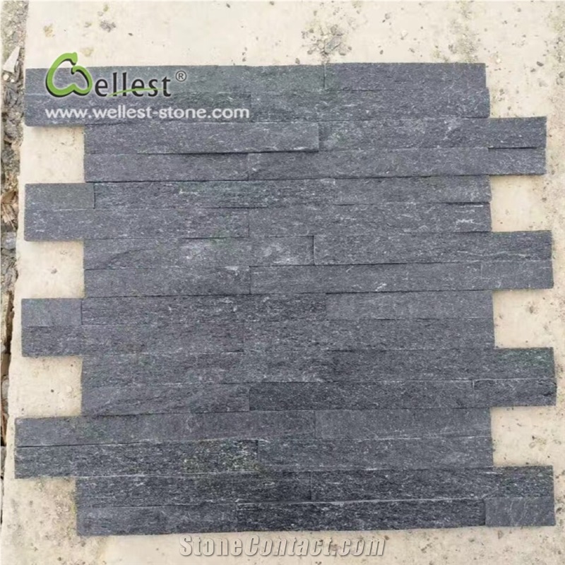 Black Quartzite Ledgestone, Wall Cladding Culture Stone