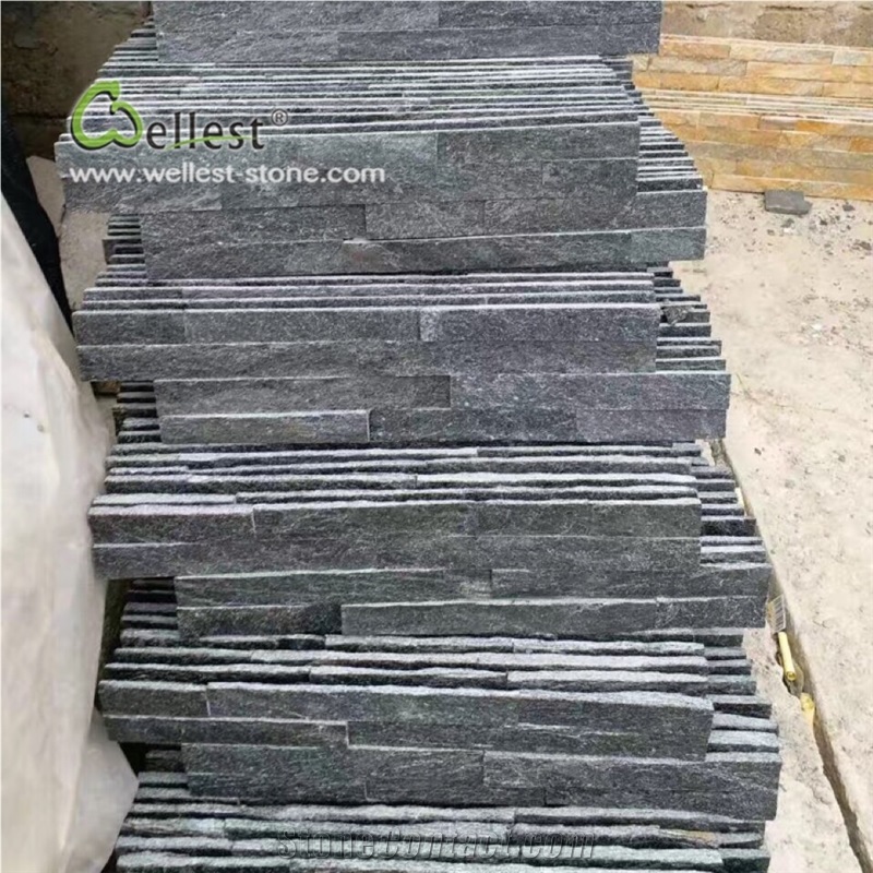 Black Quartzite Ledgestone, Wall Cladding Culture Stone