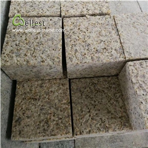 G682 Rustic Yellow Granite Cobblestone, Cube Stone, Granite Setts