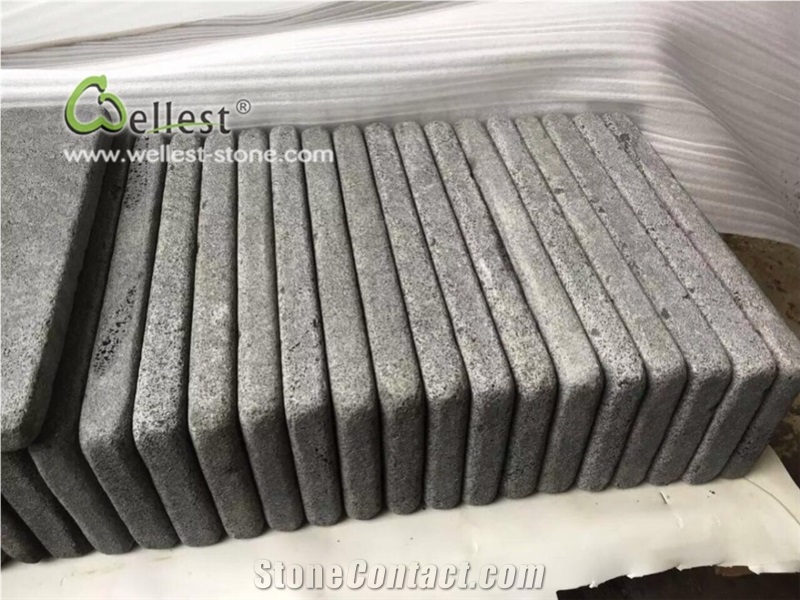 Lava Stone Brick Paving Stone 10x20x3cm Tumbled with Cat Paw