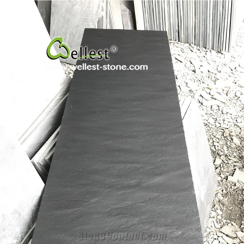 Natural Riven Black Slate Fireplace Panel, Fireplace Hearth Slabs & Tiles