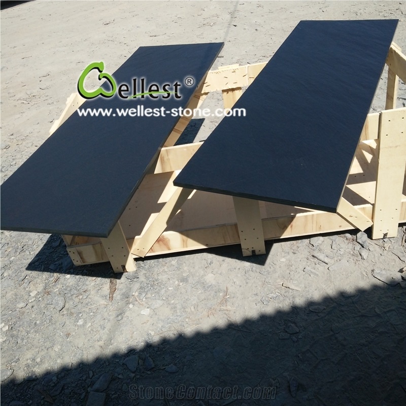 Natural Riven Black Slate Fireplace Panel, Fireplace Hearth Slabs & Tiles
