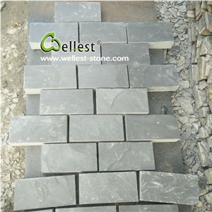 Riven Black Slate Driveway Paving Stone, Patio Cobble Stone