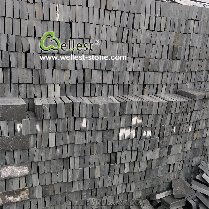 Riven Black Slate Driveway Paving Stone, Patio Cobble Stone