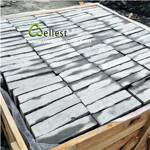 Riven Black Slate Driveway Paving Stone, Patio Cobble Stone