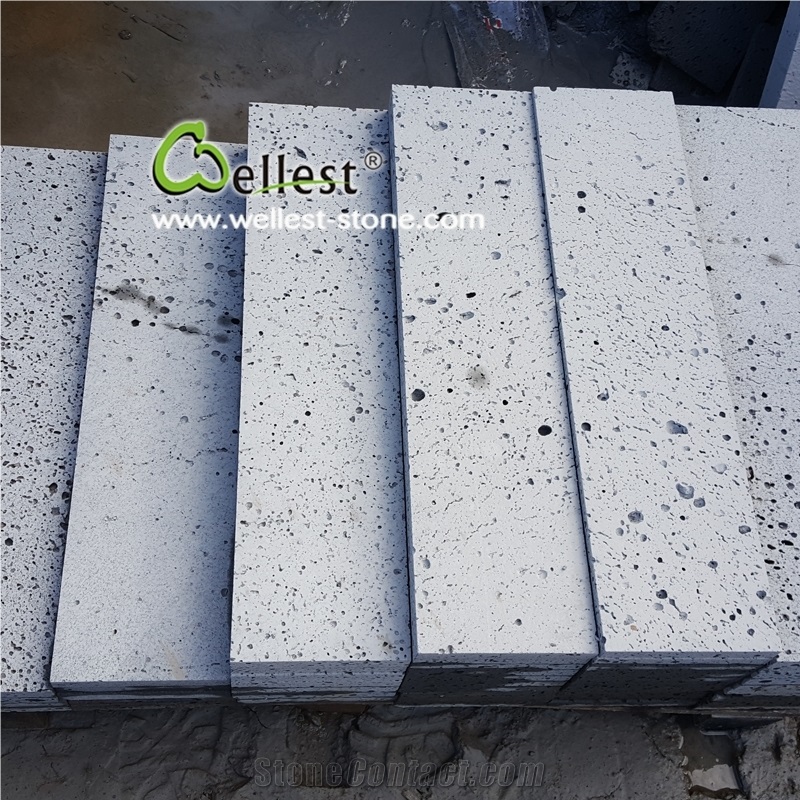 Sawn Cut Volcano Lava Stone Wall and Floor Tiles with Holes