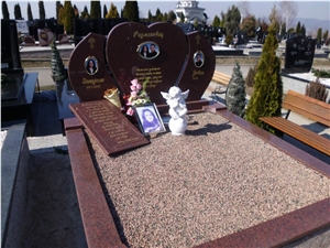 Indian Arti Red Granite Double Family Custom Monuments Indian Arti Red Granite Double Family Custom Monuments
