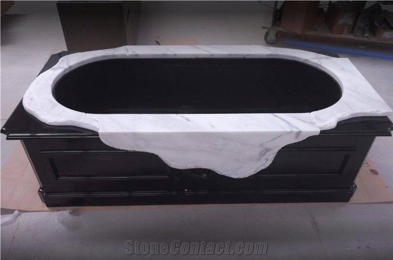 Custom Design Carved Marble Bathtub