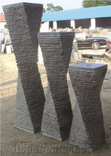 Black Limestone Water Feature Fountain
