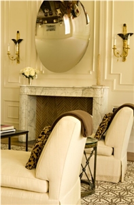 Black Marble Fireplace Mantel Surround for Interior
