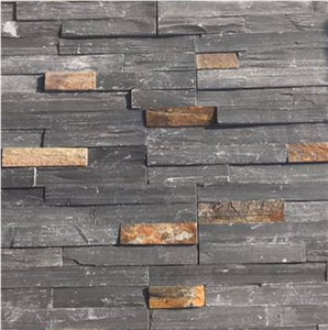 China Black with Rust Mixed Slate Cultured Stone/Cultured Slate/Culture Slate Veneer/Stone Ledges