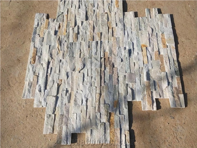 China P014 Beige Grey Mixed Slate Cultured Stone/Slate Culture Stone/Culture Slate/Slate Wall Cladding