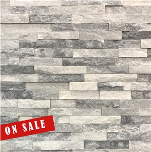 Cloudy White Marble Culture Stone, Stacked Stone Veneer