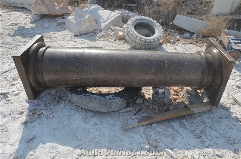 Coffee Brown Marble Hollow Column for Construction