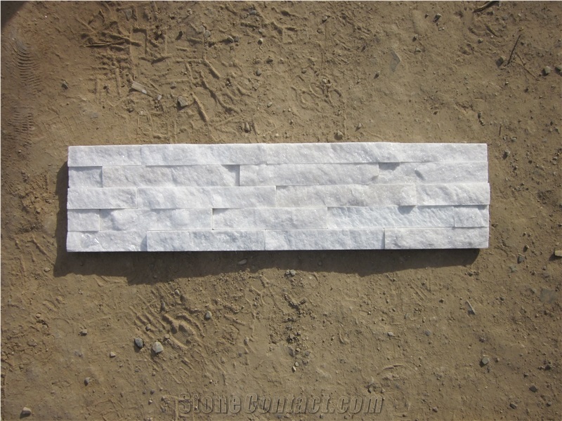 Good Quality Natural China White Quartzite Stone Wall Cladding 60x15cm, Wall Decor for Feature