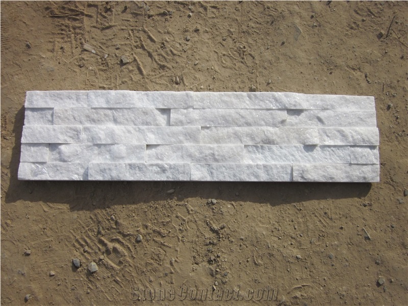Good Quality Natural China White Quartzite Stone Wall Cladding 60x15cm, Wall Decor for Feature