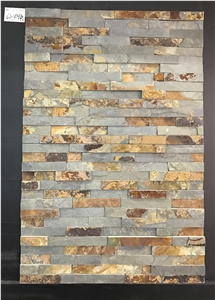 Rust Red Flat Split Surface Cultured Ledge Stone, Stacked Stone Wall Cladding