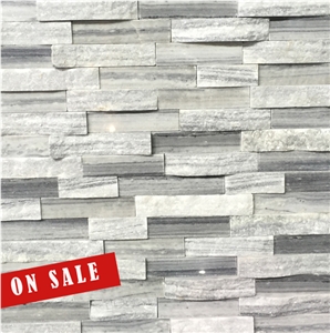 White Grey Marble Stacked Ledge Stone Veneer