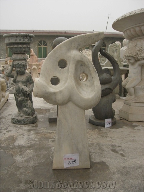 White Marble Abstract Statue Sculpture
