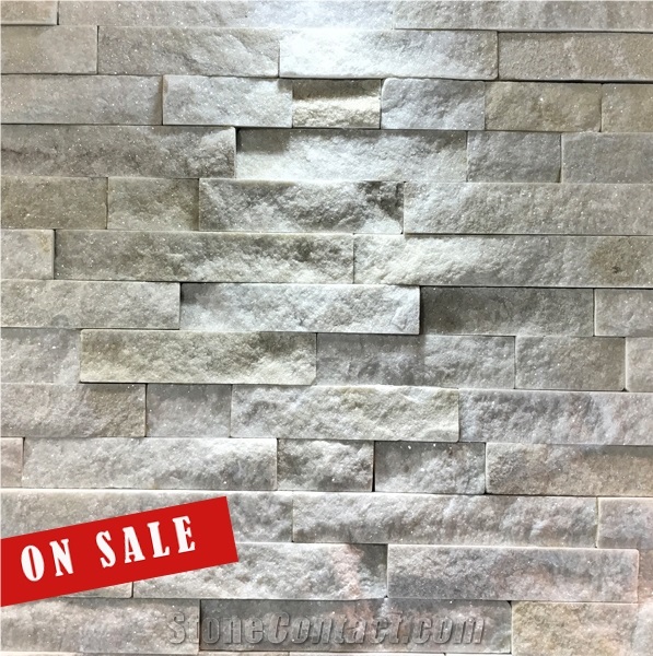 White Quartzite China Stacked Ledge Stone, Split Face Cultured Stone