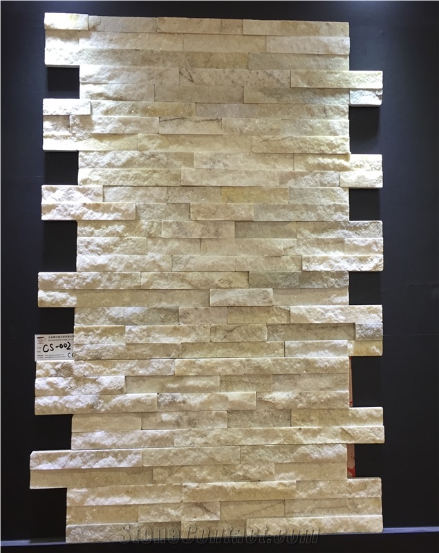 White Quartzite China Stacked Ledge Stone, Split Face Cultured Stone