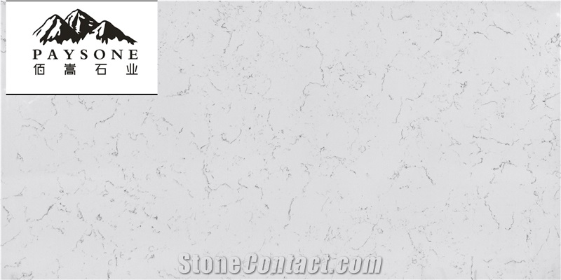 Artificial Calacatta White Quartz Stone Slab Tiles in China