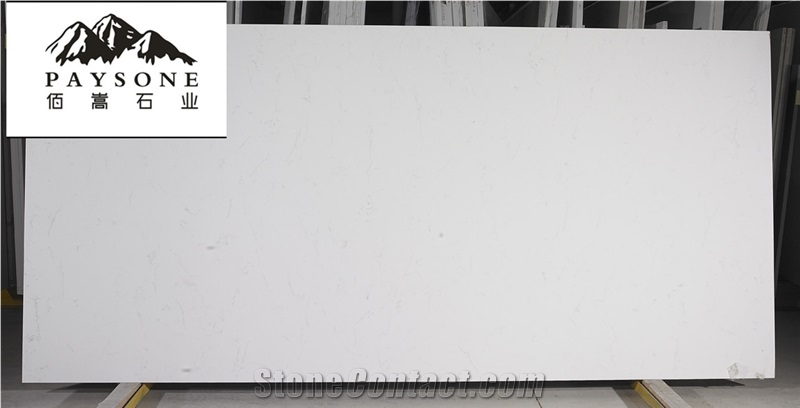 Artificial Calacatta White Quartz Stone Slab Tiles in China