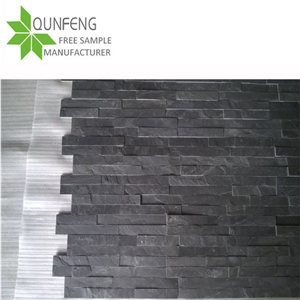 Black Slate Ledgestone,Z Stone Clad,Charcoal Grey Slate Stacked Stone