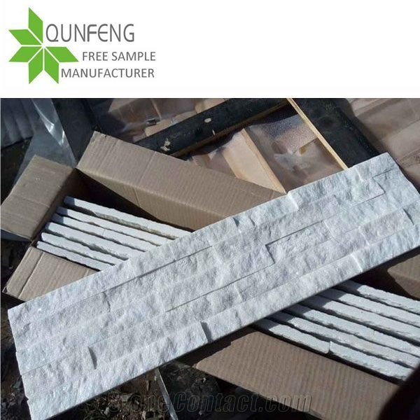 China Durable White Quartzite Culture Stone Natural Stone Wall Cladding
