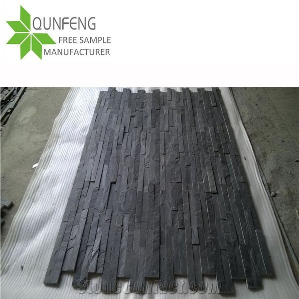 China Manufacturer Blackslate Charcoal Natural Culture Stone Stacked