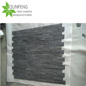 China Natural Split Black Slate Wall and Floor Tile for "L" Corners