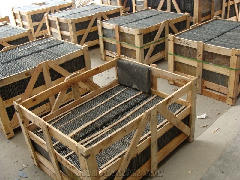 China Rectangular Shape Multicolor and Rusty Roofing Slate Tiles for Coating