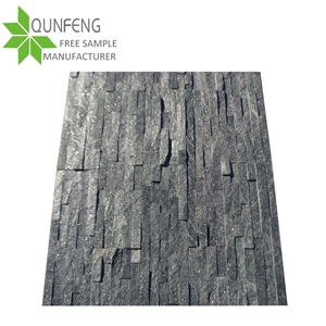 Hebei Hot Sell Natural Black Quartzite Wall Cladding Cultured Stone,Z-Clad Wall Panel Stone