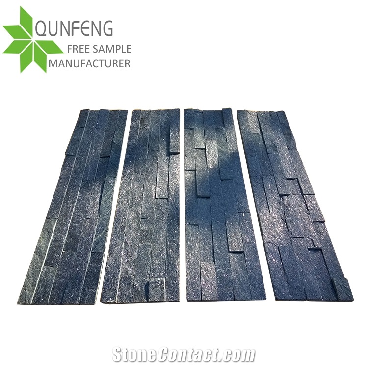 Hebei Hot Sell Natural Black Quartzite Wall Cladding Cultured Stone,Z-Clad Wall Panel Stone