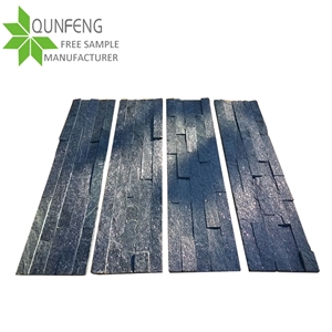 Hebei Hot Sell Natural Black Quartzite Wall Cladding Cultured Stone,Z-Clad Wall Panel Stone